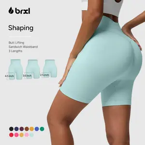 BRXL Female Seamless Scrunched Shaperwear Shorts, 2.5"/3.6" High Waisted Tummy Control Biker Shorts for Gym & Summer Vibes