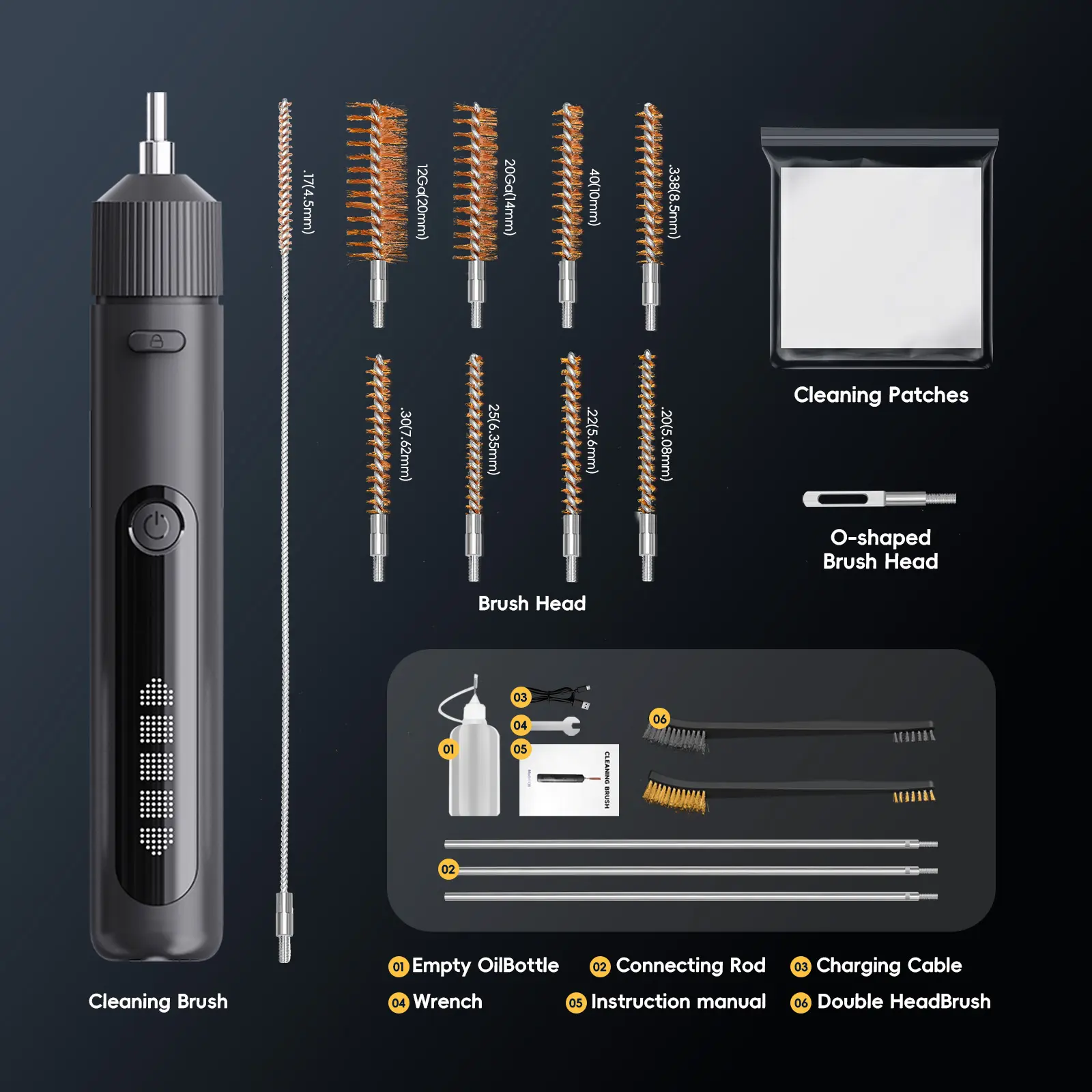 Buy 1 Get 1 – Electric Shooting Cleaning Kit for All Calibers, Equipped with Stainless Steel Rod and Brass Brush for Shotguns, Pistols and Firearm Accessories, Perfect for Hunters, Veterans and Enthusiasts Camera Lens Camera Cleaner