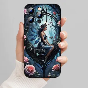 Shock-Resistant Phone Case with a Fairy Design, Made of TPU in Black, with Iphone Models 11 12 13 14 15 16 17 Air Plus Promax,Making It a Great Gift for Mobile Phone Accessories.