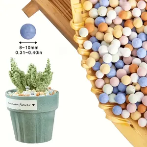 2LB Premium Colorful Clay Pebbles for Gardening, Hydroponics & Aquatic Plant Decor - 8-10mm, Ideal Drainage & Growth Support, Durable & Reusable, Pot Landscape Decor
