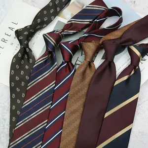 Fashion 8cm Woven Striped Blue Tie Wholesale Neck Accessories for Wedding Party Office Daily Wear