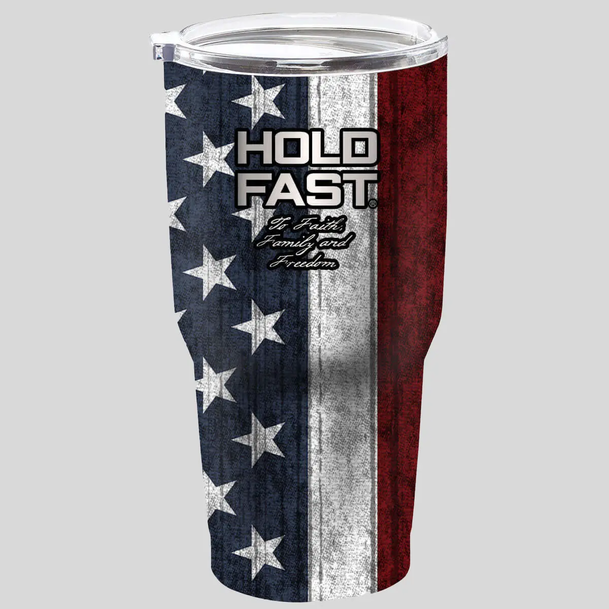 HOLD FAST Flag 30 oz Stainless Steel Vacuum Flask Tumbler, Coffee Mug with Lid