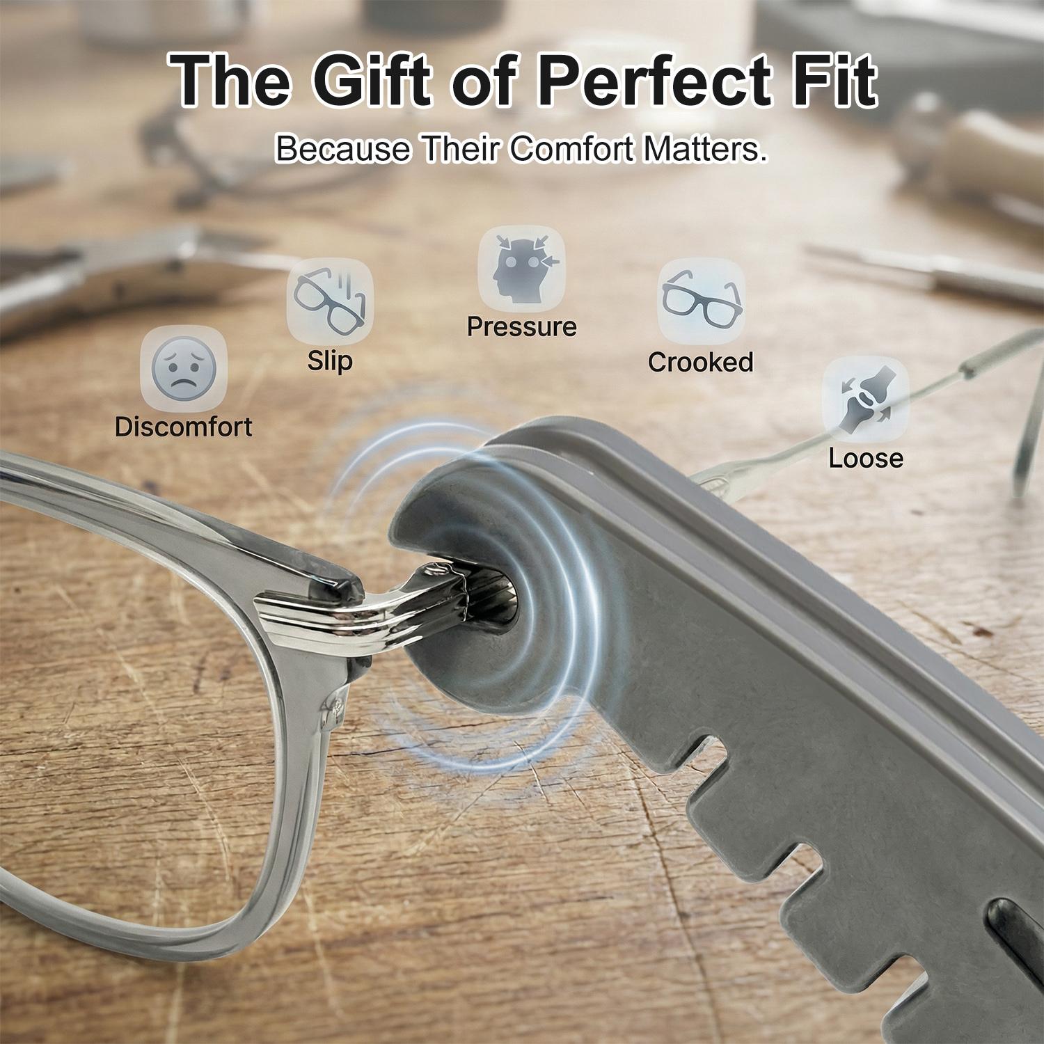 Eyeglass Curvature Adjuster Glasses Frame Bender and Temple Arms Nose Pads Adjuster Professional Optician Tool for DIY Glasses Repair, Durable Multi-Tool for Precise Eyewear Frame Fixing Eyeglass Curvature Adjuster Glasses Frame Bender and Temple Arms Nose Pads Adjuster Professional Optician Tool for DIY Glasses Repair, Durable Multi-Tool for Precise Eyewear Frame Fixing