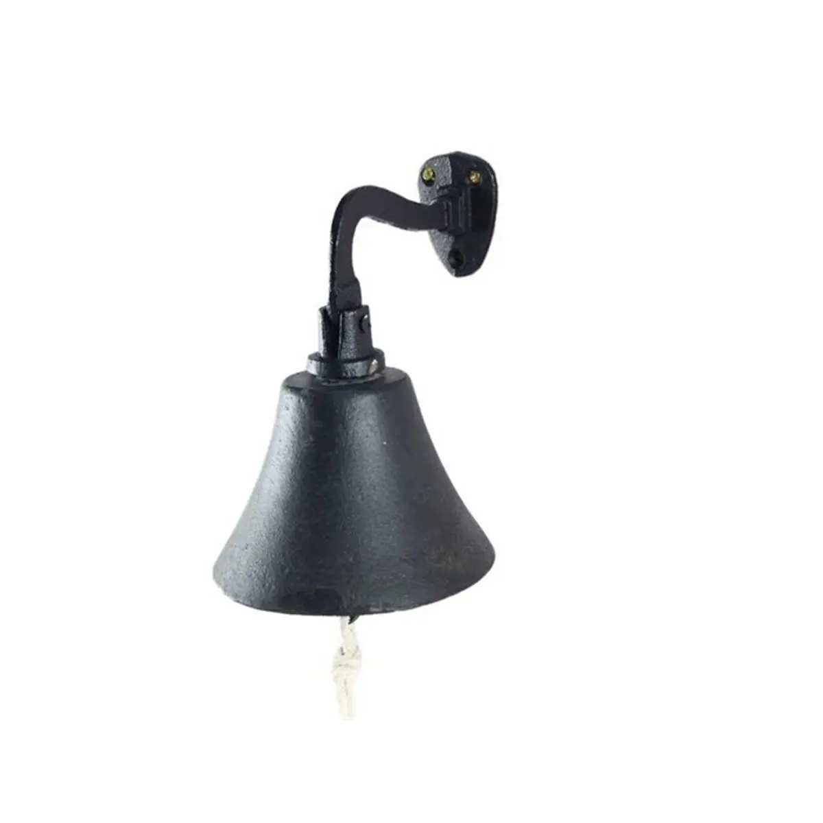 Handcrafted Decor K-0272-black Rustic Black Cast Iron Hanging Ships Bell, 6 in.