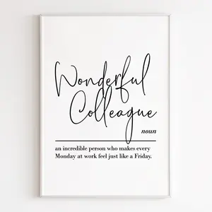 Wonderful Colleague Definition, Print Wall Art, Coworker Gift, Team Gifts, Leaving Gift Work Colleague, Work Bestie Poster No Frame