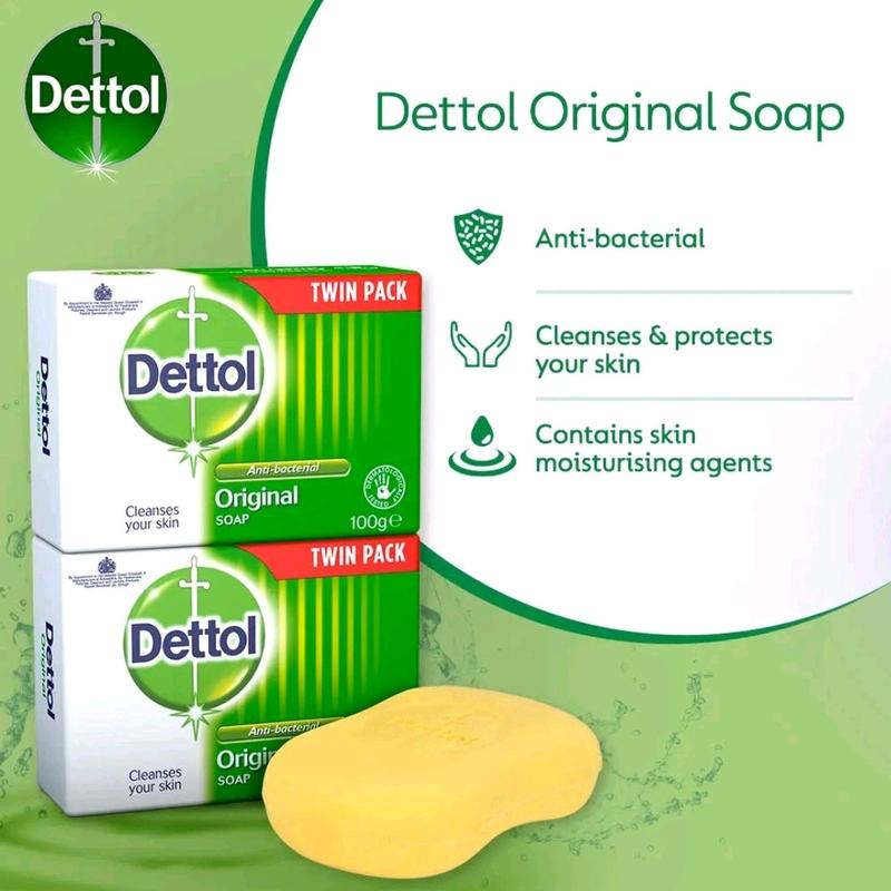 Dettol Anti Bacterial Original Soap 100g Twin Pack Dermatologically Tested, Suitable for Everyday Use