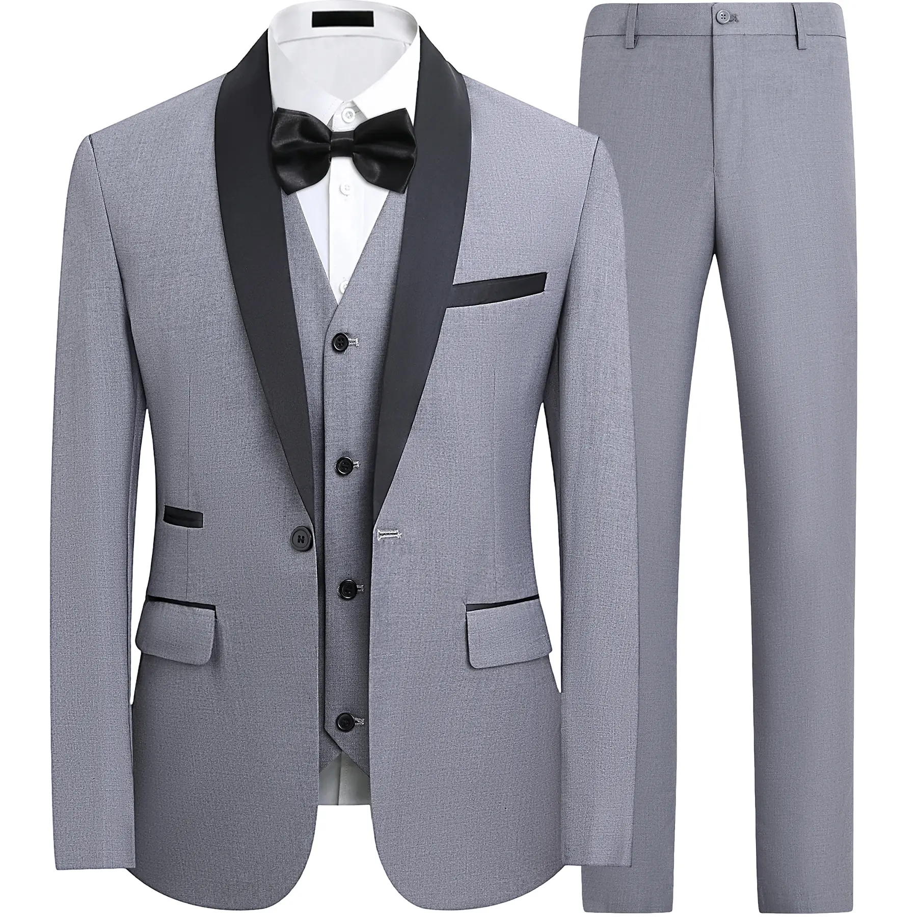Light Grey Blazer + Vest + Pants