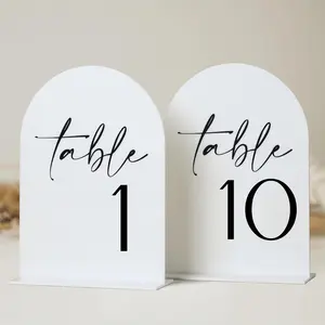 Acrylic Wedding Table Numbers, Seat Cards with Stand, 5inch*7inch, Wedding Signage for Event Decoration, Elegant Party Supplies