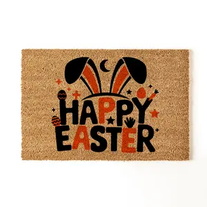 Happy Easter Doormat, Springtime Housewarming Gift, Bunny-Themed Outdoor Rug, Spring Home Vibes, Easter Decor, Cute Easter Bunny Front Doormat, Housewarming Gift, Colorful Doormat, Easter Gift, Outdoor Decor