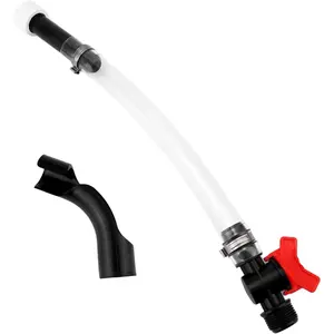 Fuel Jug Hose with 3044 Ball Valve, Racing Hose Filler Compatible with VP, EGS, LC2, Scribner Fuel Cans, 5 Gallon Racing Gas Cans Trigger Hose with Hose Bender (Black)