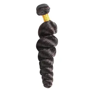 Human hair Bundles Loose Wave 12-30 Inch Natural Black No shedding Tangle Free Glossy Hair bundles