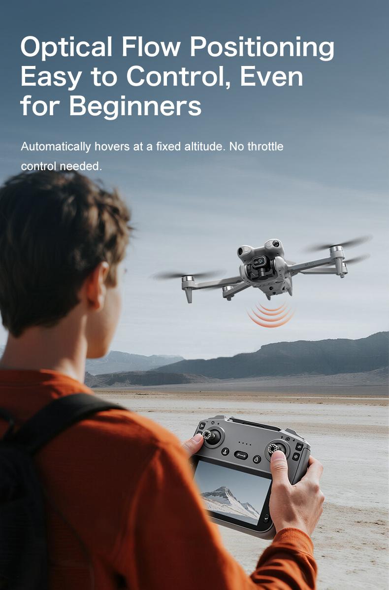 Drone MAX Upgraded – HD Dual-Camera with Obstacle Avoidance, Brushless Motor, Dual Batteries, 5.6" HD Display Remote, Foldable Design, Night-Flight Ready for Adults & Beginners