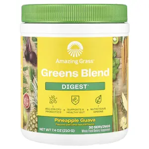 Amazing Grass Greens Blend, Digest, Pineapple Guava, 7.4 oz (210 g)