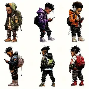 6 Pack Urban Style Heat Transfer Vinyl HTV for DIY T Shirt Making Iron on Transfers for Clothing Pillows Crafts Handcraft Applique Decals