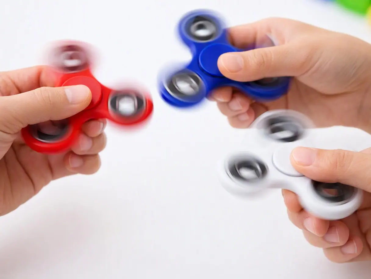 3-Pack Nostalgic Triple Spin Fidget Spinners, Random Color Stress Relief Classic Novelty Toys