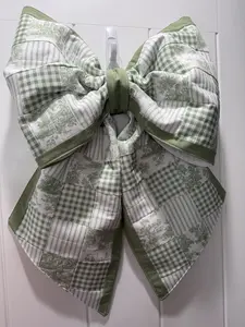 Oversized Gingham Bow - Wall and Door Decor - Nursery Decor - Green Bow