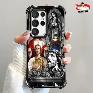 Suitable for [Galaxy S24 Ultra] Jesus new stylish high-quality electroplated four-corner protective case affordable anti-drop and anti-fingerprint 995