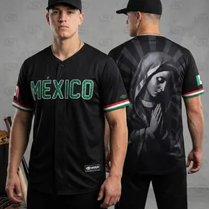 Mexico National Team Graphic Baseball Jersey, Mexico Flag Sports Fan Shirt