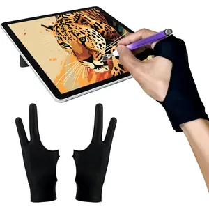 Drawing Sweat-Resistant Digital Art Glove for Tablet iPad, Sketching and Drawing Gloves with Two Fingers, 2 Pack