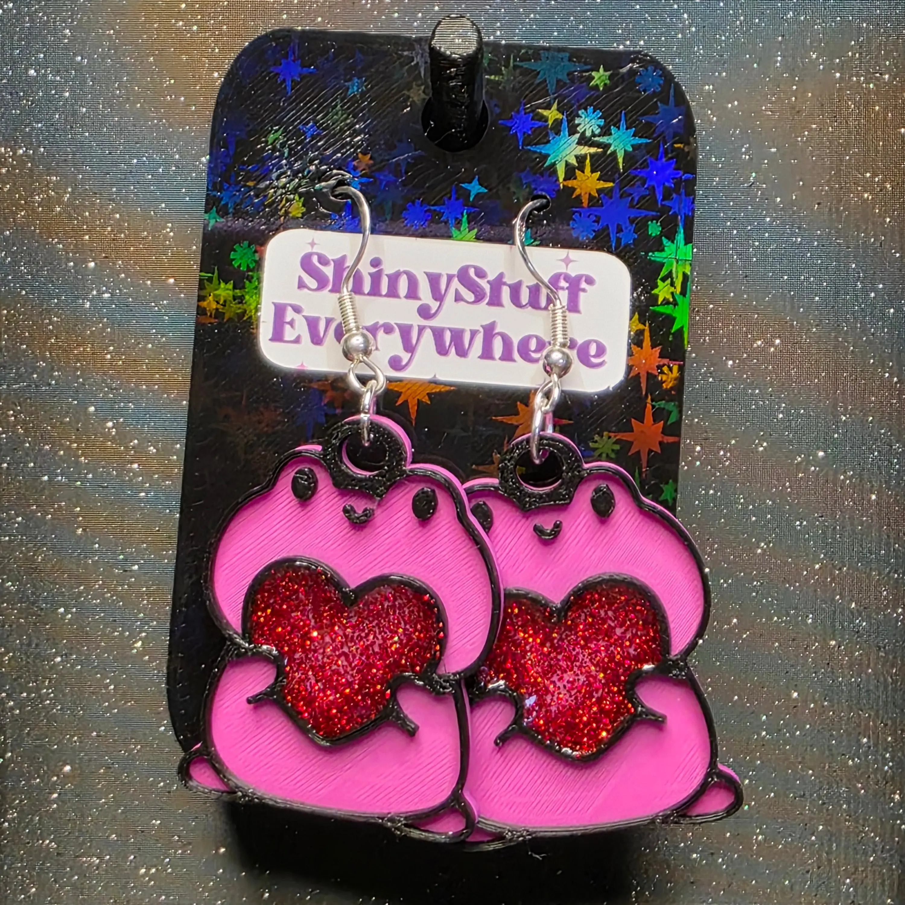 Valentine Frog Earrings