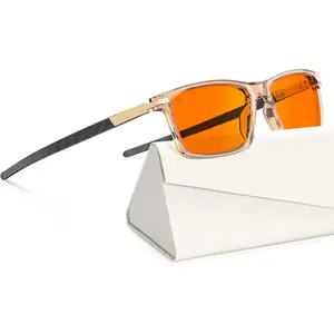 Blue Light Glasses for Men,Rectangle Business Style Glasses, Carbon Fiber Straight  Glasses for Eye Protection