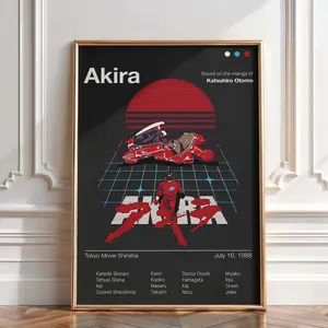 Akira Poster, Cyberpunk Wall Art, Retro Anime Print Vintage Artwork Christmas Gift