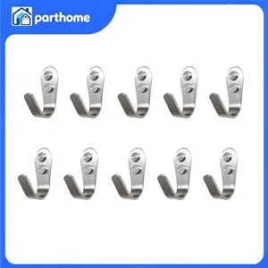10Pcs Heavy-Duty Stainless Steel J Hook Hangers, Door & Wall Mount Organiser, Towel Coat Holder