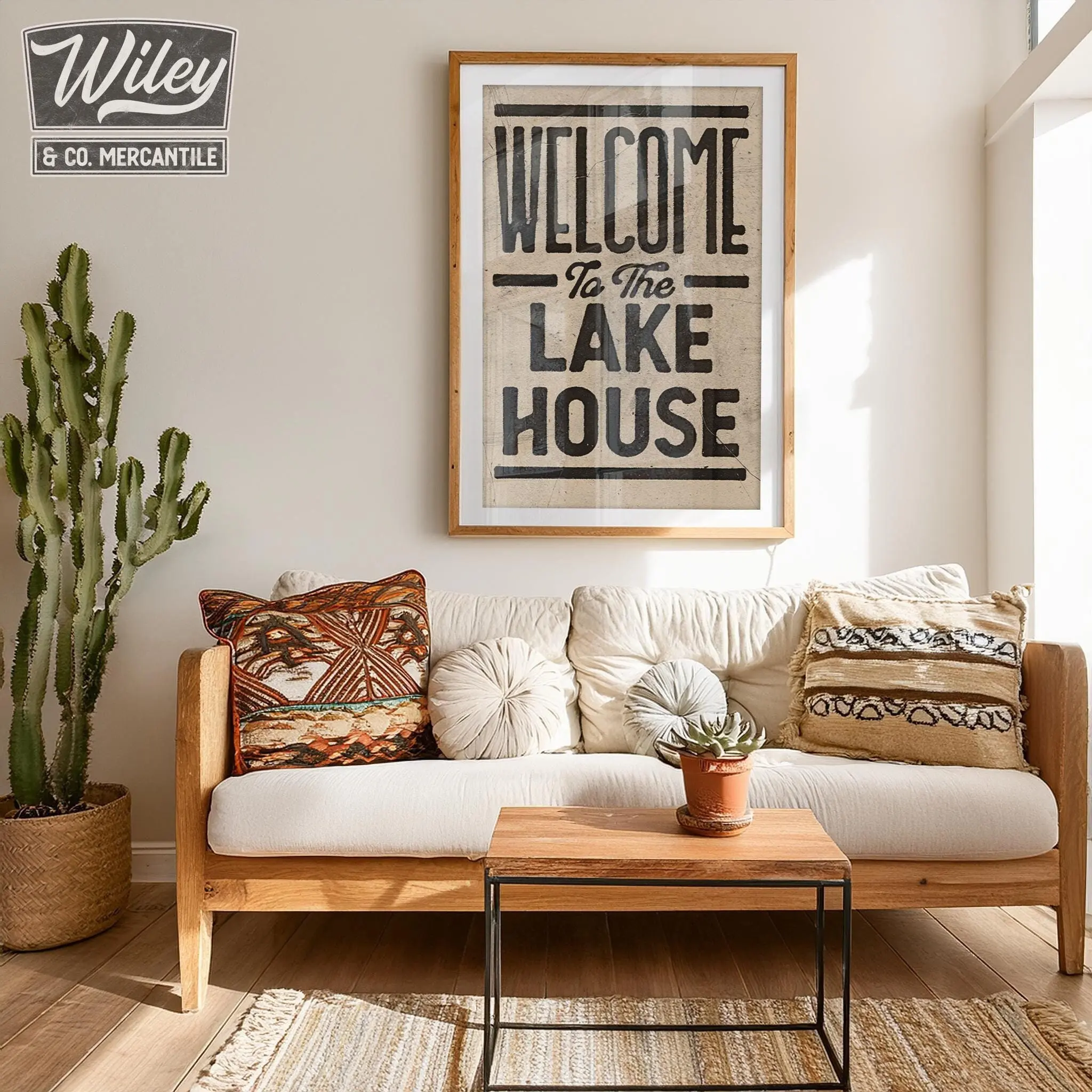 EVERY Welcome To The Lake House Vintage Ink Press Typography Art Print | Large Lakehouse Wall Ar, Family Lakehouse Home Decor