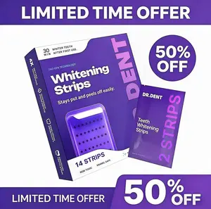 DRDENT Purple Teeth Whitening Strips HB-7/21 WhiteningSessions - Safe for Enamel Non Sensitive Teeth Whitening-Peroxide-Free Radiant