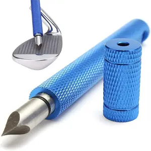 [Optimal Backspin Groove Sharpener Tool] Betgod Groove Sharpener, Golf Groove Sharpener, Golf Club Groove Sharpener, Club Sharpener, Groove Sharpening Tool - Generate Optimal Backspin - Suitable For U &amp; V-Grooves（Blue）