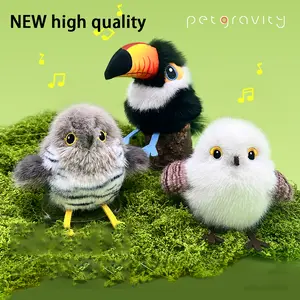 keep pet dogs and cats catnip  fun Chirping Bird Cat Toy Interactive Plush Bird Toy for Cats & Dogs Flapping Wings & Bird Sounds Anti-Boredom Chew Toy Attracts Pet Attention Indoor Outdoor Play Soft