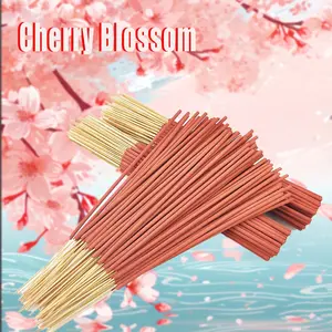 Spring Cherry Blossom Incense Stick, 8.66 Inch Bamboo Incense, Gentle Fragrance for Bedroom, Study, Tea Room, Aromatherapy