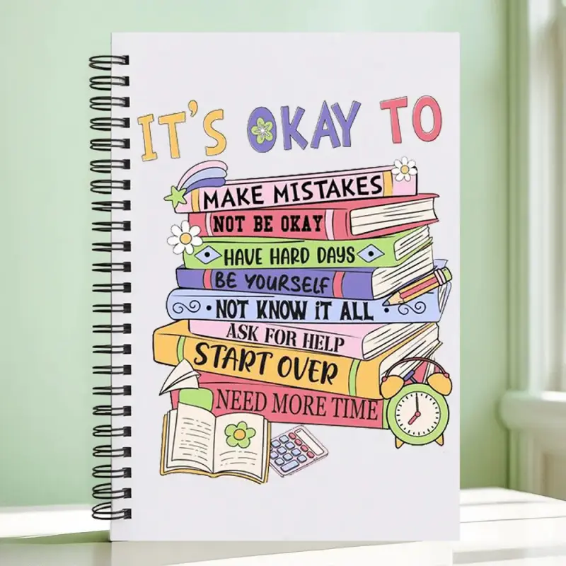 It's okey Spiral Notebook - Essential for Work and Study, Ideal Gift for Female Teachers and Students, Planner Notebook, Journal Notebook, To Do List Notebook
