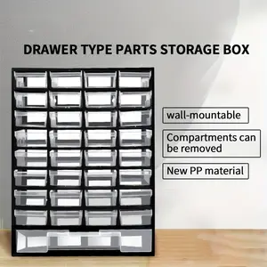 Storage Cabinet with 33 Plastic Drawers, Multi-Purpose Organizer for Garage, Beads, Building Blocks, Teacher Supplies, Cosmetics and More, Black, 30.48cm W x 12.7cm D x 40.64cm