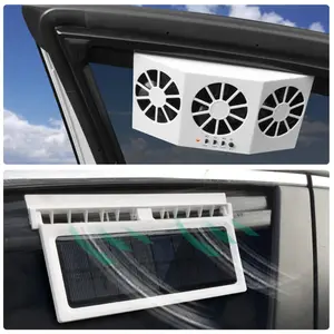 Car Fan Solar Powered Car Exhaust Fan Car ow Fan Cooling Radiator Energy Saving Auto Cooler Fan Portable Deodorization Ventilator bathroom  hoider Breathable Anti-Slip Leather Steering Wheel Cover aroma  decarro vinyl  air  freshner cover accessory ahner