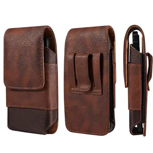5.2-7.0 inch Leather Mobile Phone Bag For iPhone/Samsung/Xiaomi/Sony/LG Smartphone Waist Bag Casual Belt Pouch Holster Case