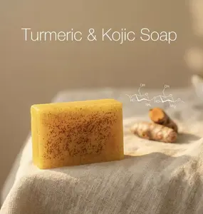 Turmeric Soap,Lemon Turmeric Kojic Soaps, Natural Handmade Soap, Bar For Face And Body Moisturizing Deep Cleansing, For Women & Men