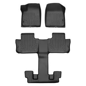 SMARTLINER SA0230-B0230 Custom Fit 3-Row Black Car Floor Mat Liner Set, Car Accessories, for 2017-2021 GMC Acadia with 2nd Row Bucket Seats