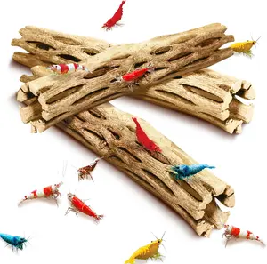 Cholla Wood, 6” Climbing Logs, Chew Toy, Aquarium Fish, Snail, and Shrimp Driftwood, Tropical Freshwater Fish Décor, Adds Raw Beauty, 3 Pack