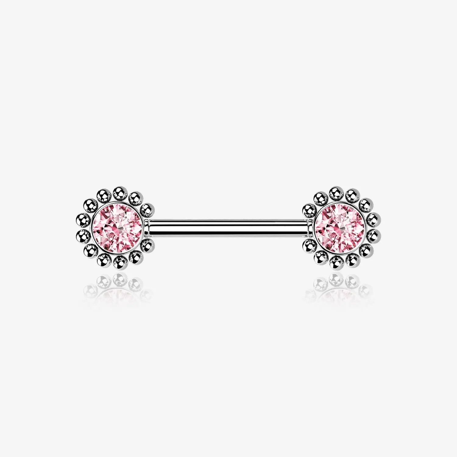 A Pair of Bali Bead Karma Circle Sparkle Threadless Nipple Barbell