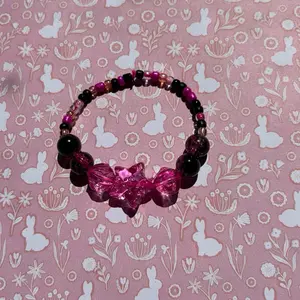 Black and pink Beaded Bracelet with Pink Star Design, Multicolor Beads, Casual Style, Suitable for Daily Wear