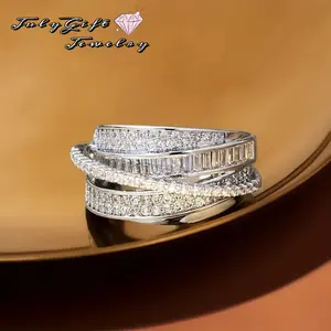 Women's Moissanite Stackable Wrap-Around Ring – Elegant Spiral Eternity Band, Sterling Silver, Unique Gift for Her (Size 6-10)