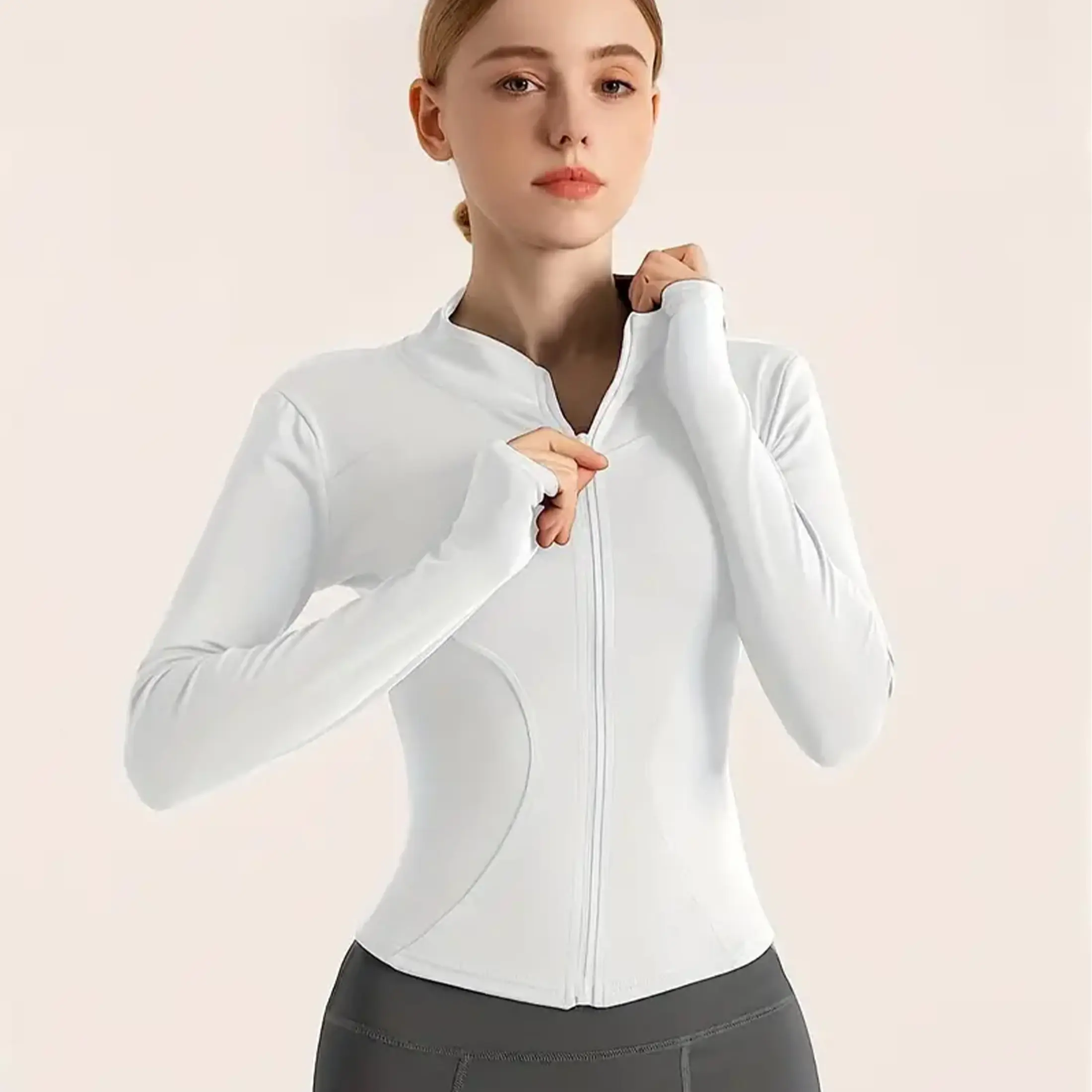Women's Fashion Slim Fit Active Jacket Full Zip Yoga Coat Springfresh for Casual & Sport