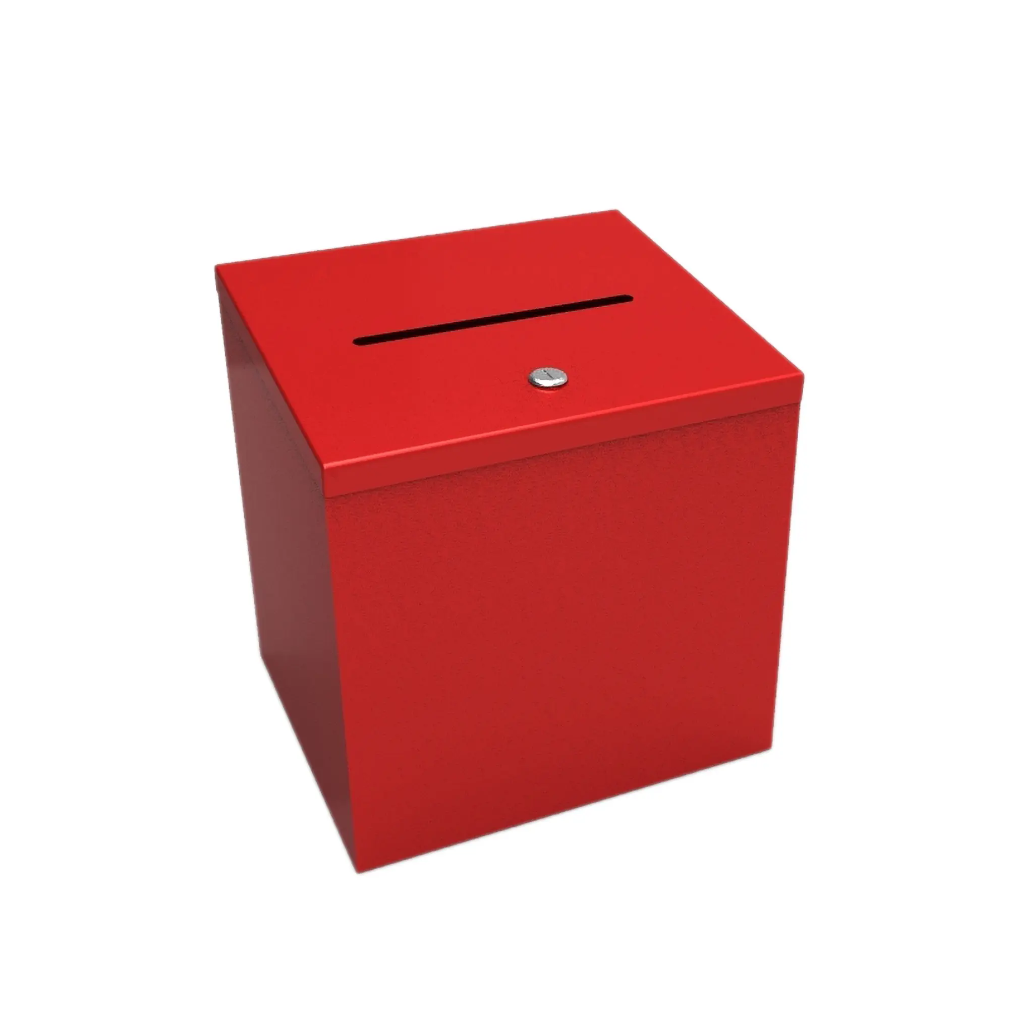 FixtureDisplays® Metal Donation Box Suggestion Box 10918Red