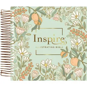 NLT Dayspring Inspire Illustrating Bible, Filament Enabled (Spiral Bound, Mint Floral Garden) -- Tyndale, Spiral Bound, Comb or Coil