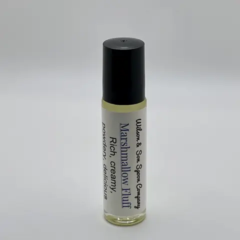 Marshmallow Vanilla Perfume Roll-On Body Oil - 10 ml Vegan Almond-Infused Dessert Scent, Gentle Fragrance Scented Body Oil for Everyday Wear, 6-Month Shelf Life Glass Bottle (Beauty & Personal Care), Marshmallow Perfume
