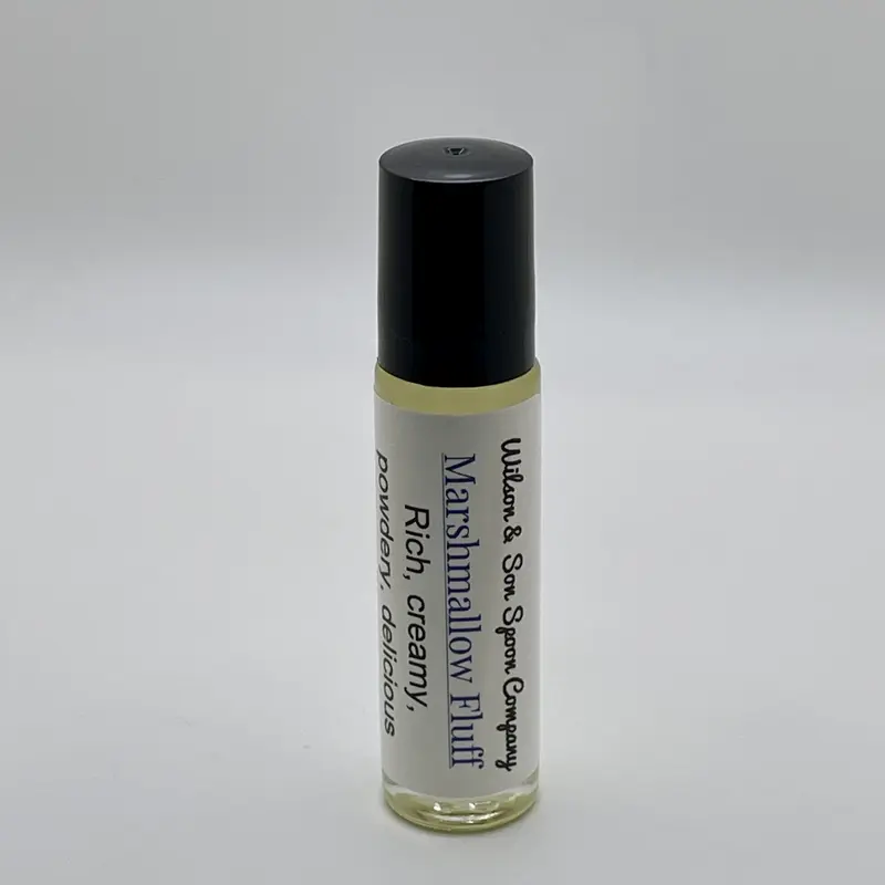 Marshmallow Vanilla Perfume Roll-On Body Oil - 10 ml Vegan Almond-Infused Dessert Scent, Gentle Fragrance Scented Body Oil for Everyday Wear, 6-Month Shelf Life Glass Bottle (Beauty & Personal Care), Marshmallow Perfume