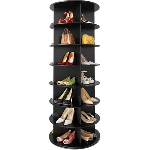 7-Tier Spinning Rotating Shoe Rack Organizer, Shoe Display Tower Lazy Susan, Revolving Shoes Rack StorageOrganization, 360 Vertical Bags Holder Rotate Organizer