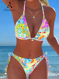 New Geometric Shell Star Sexy Tie Side Bikini Set for Beach Pool Party, Women's Split Swimwear, Trendy and Stylish Bathing Suit