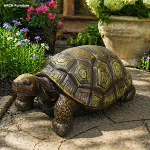 21.3" Large-Scale 3D Turtle Statue, Realistic Look Resin Garden Sculpture with Detailed Finish Intricate Shell Design, Weatherproof Indoor-Outdoor Decor for Lawn, Patio, Unique Home Gift & Landscape Art
